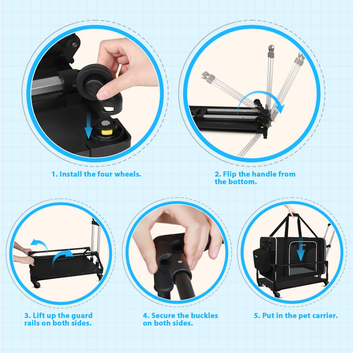 Petskd extralarge cat carrier built in leash attachment helps secure your pet.