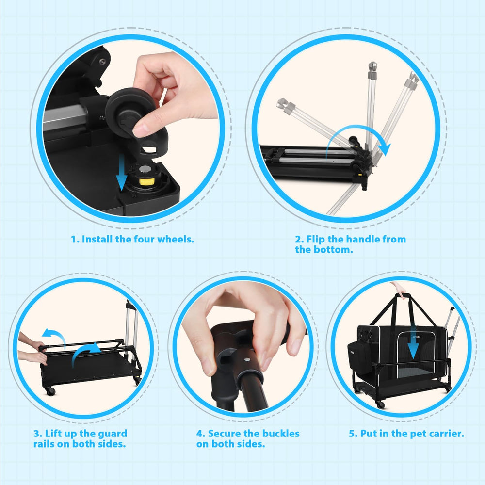 Petskd extralarge cat carrier built in leash attachment helps secure your pet.