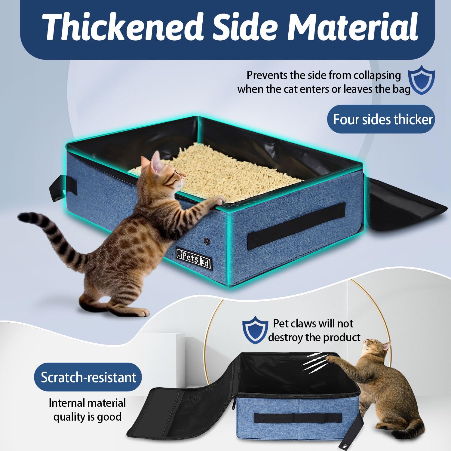 Petskd folded travel litter box compact for packing