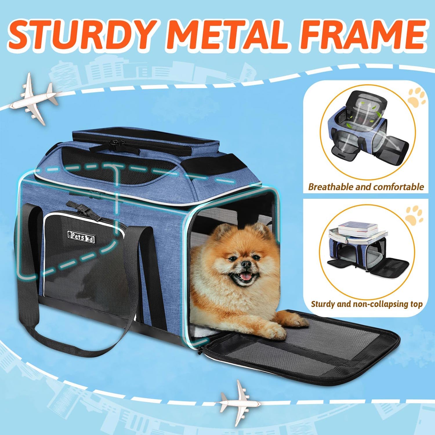 Petskd locking safety zippers prevent accidental opens during transport