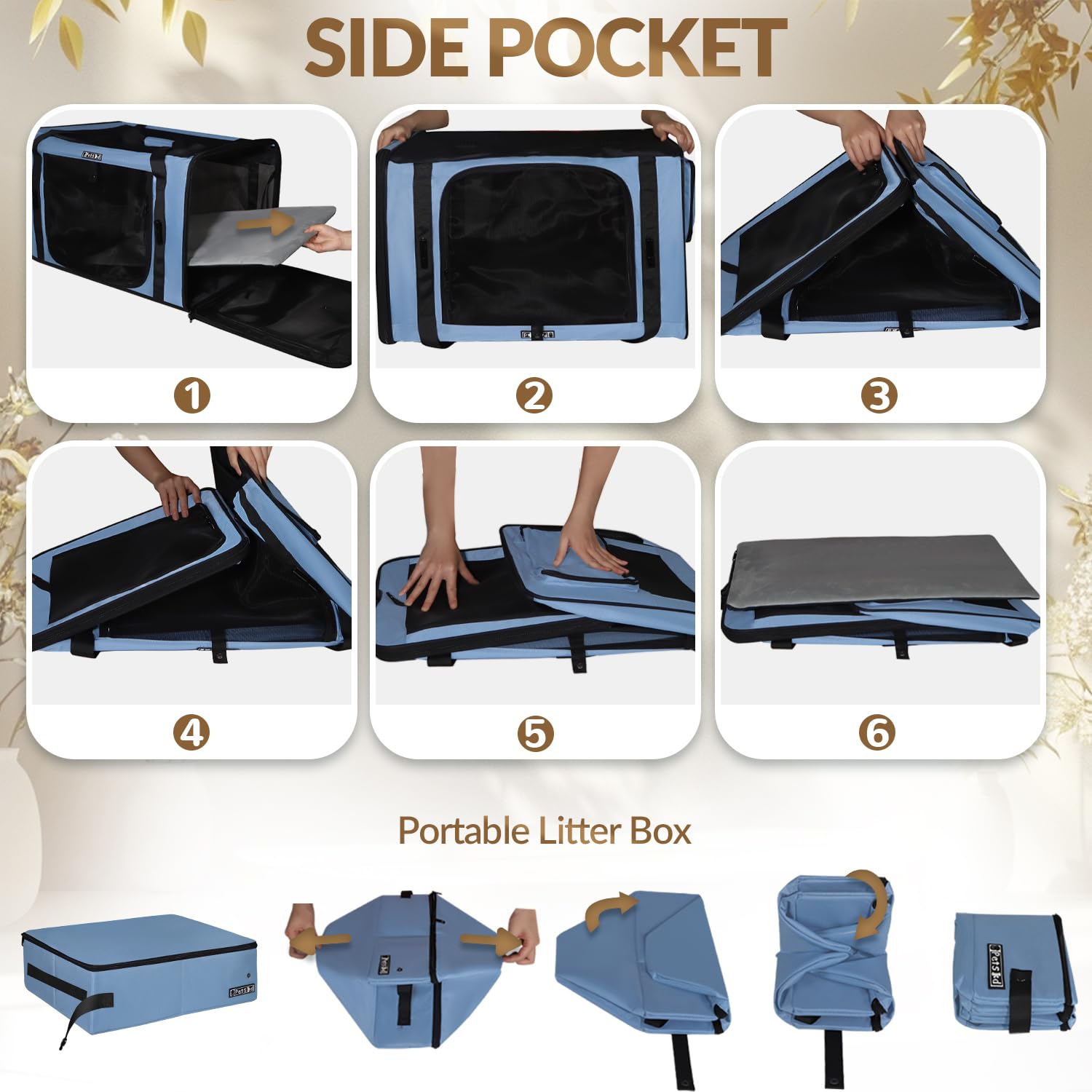 Petskd washable bottom mat adds cozy support for anxious travelers