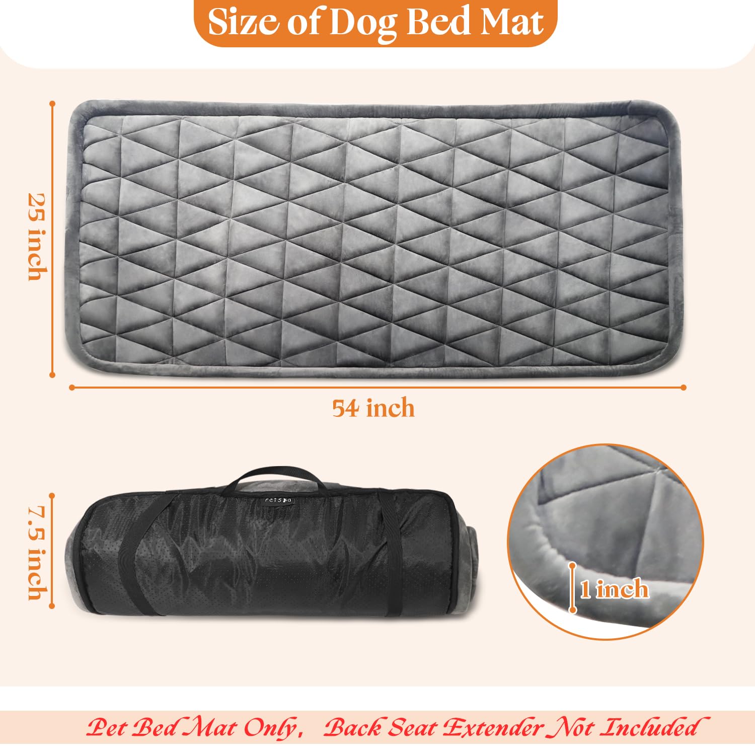 Petskd soft mat backseat extender offering cloud-like comfort on long trips
