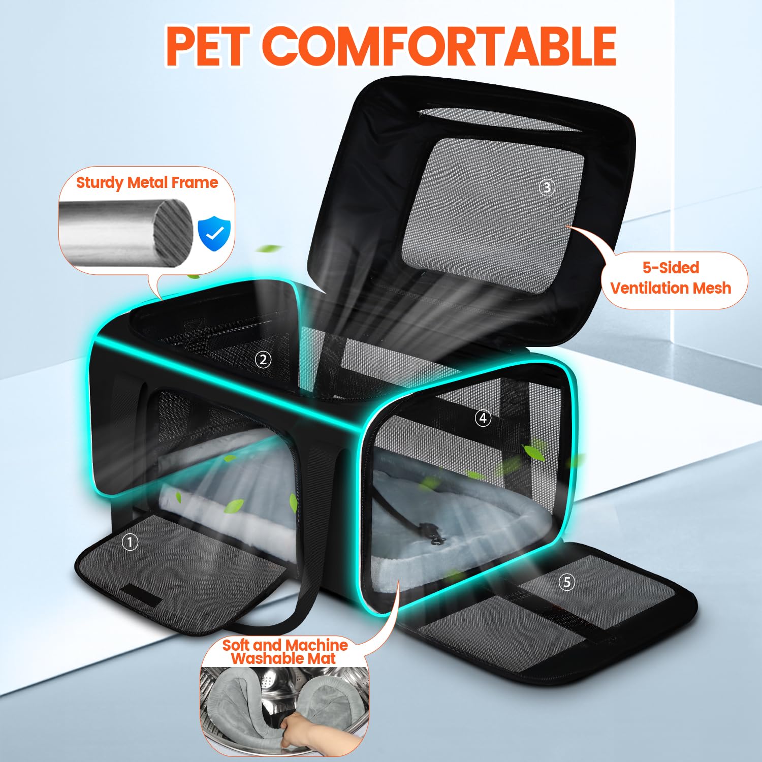 Petskd soft machine-washable inner mat for comfy rides