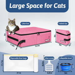 Petskd travel litter box with disposable liner bags for easy cleanup