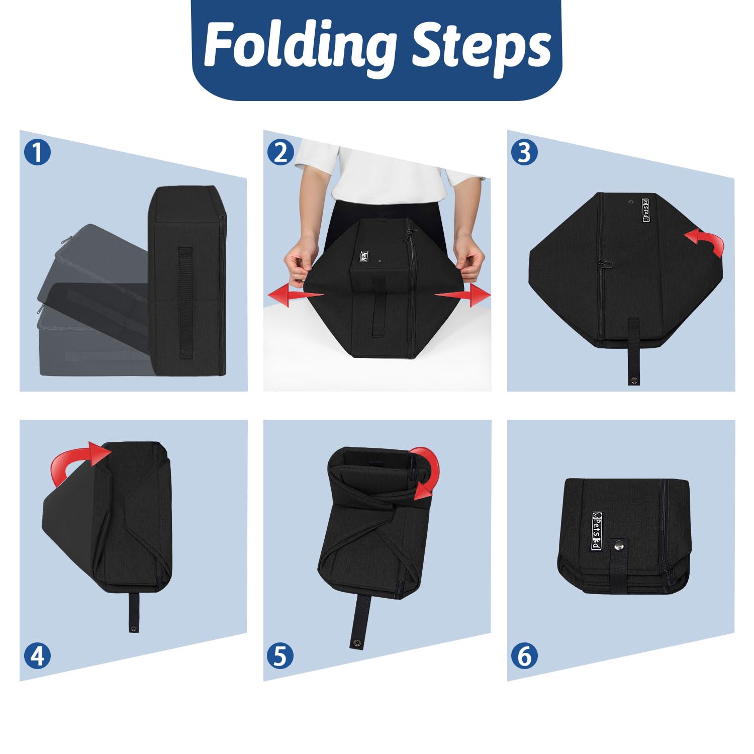 Petskd double-handle design enables versatile carrying options during travel
