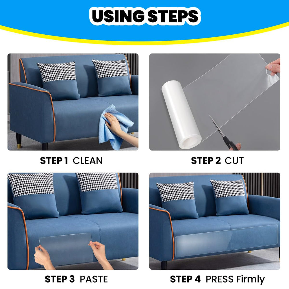 Petslucent easy-peel adhesive protects surfaces without residue.