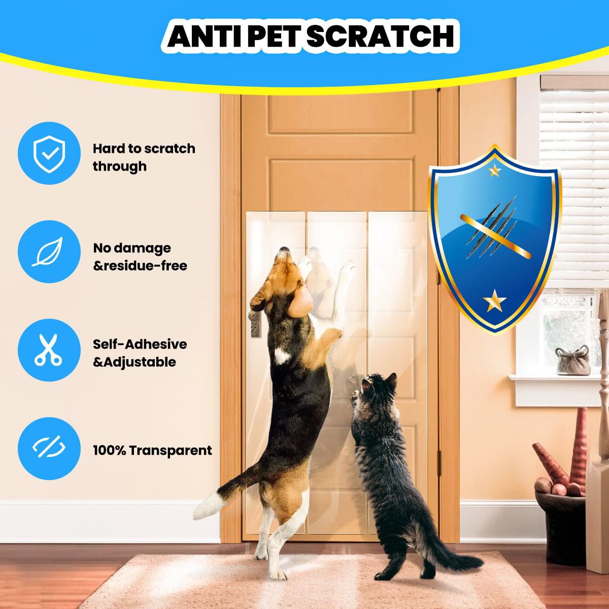 Petslucent cat scratch protector transparent adhesion shows invisible protection.