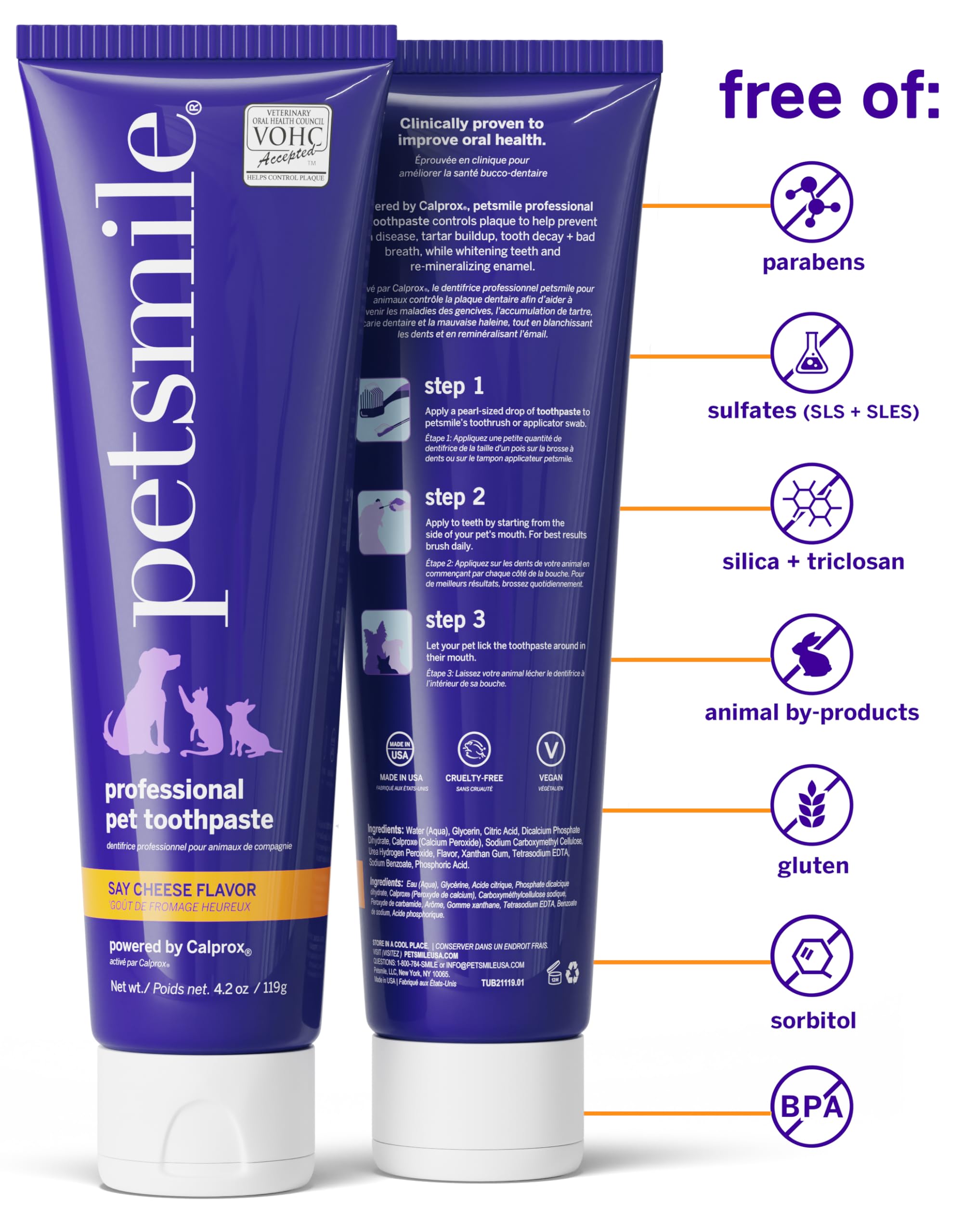 Petsmile brush-free application shown on a treat for stress-free care