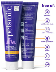 Petsmile brush-free application shown on a treat for stress-free care