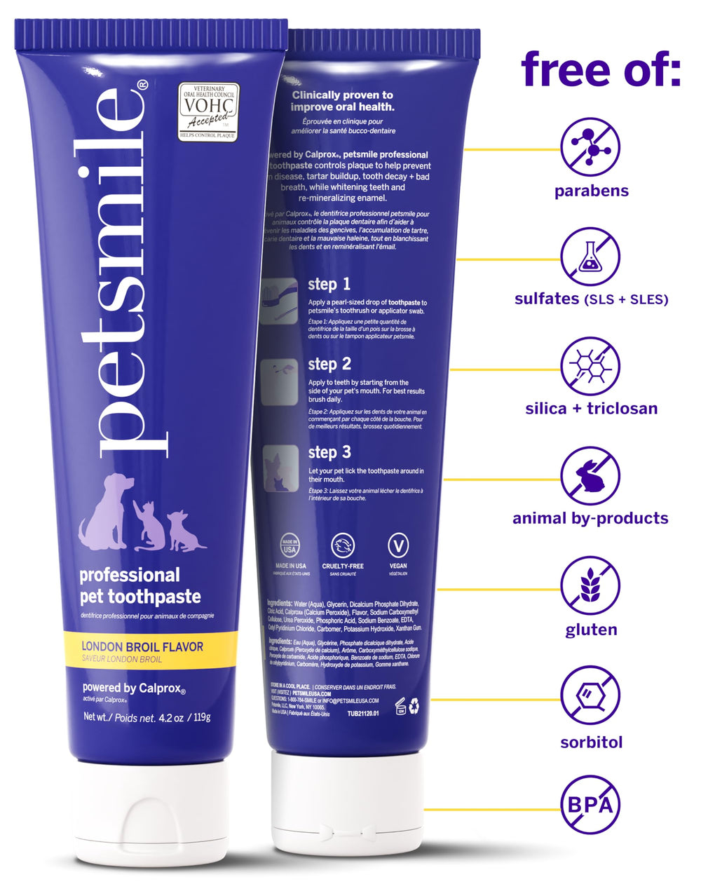 Calprox formula close-up highlighting cleaning action at the tooth surface.