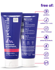 Close-up of Calprox formula supporting enamel and cleaner teeth.