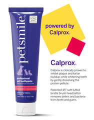 Petsmile patented toothbrush setup for efficient brushing with dogs and cats.