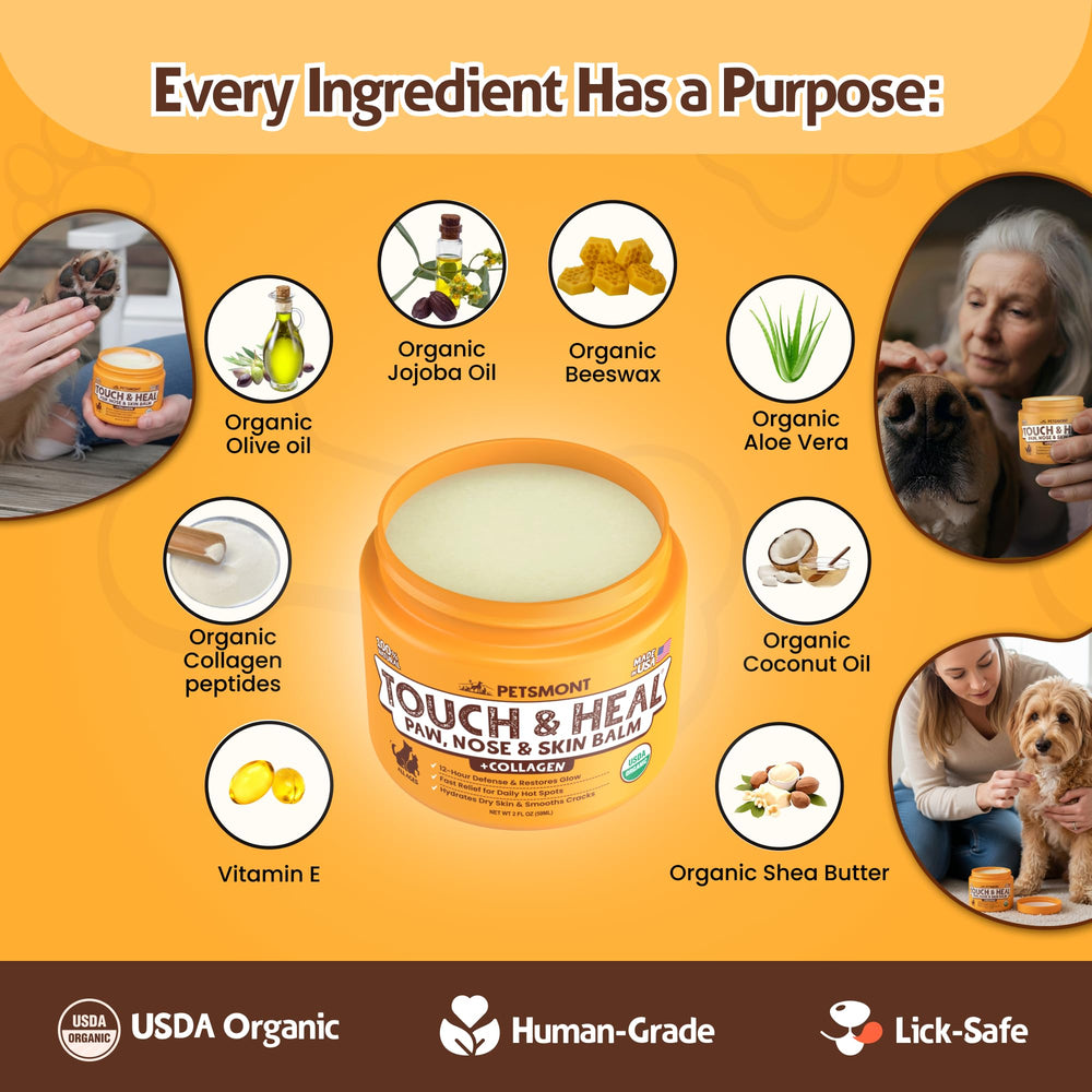Petsmont dog paw balm texture close-up highlights creamy, easy to apply consistency