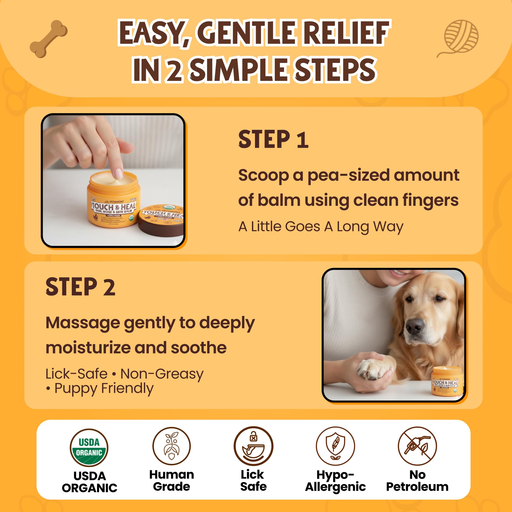 Petsmont dog walking scene shows balm used on pads during sunny strolls