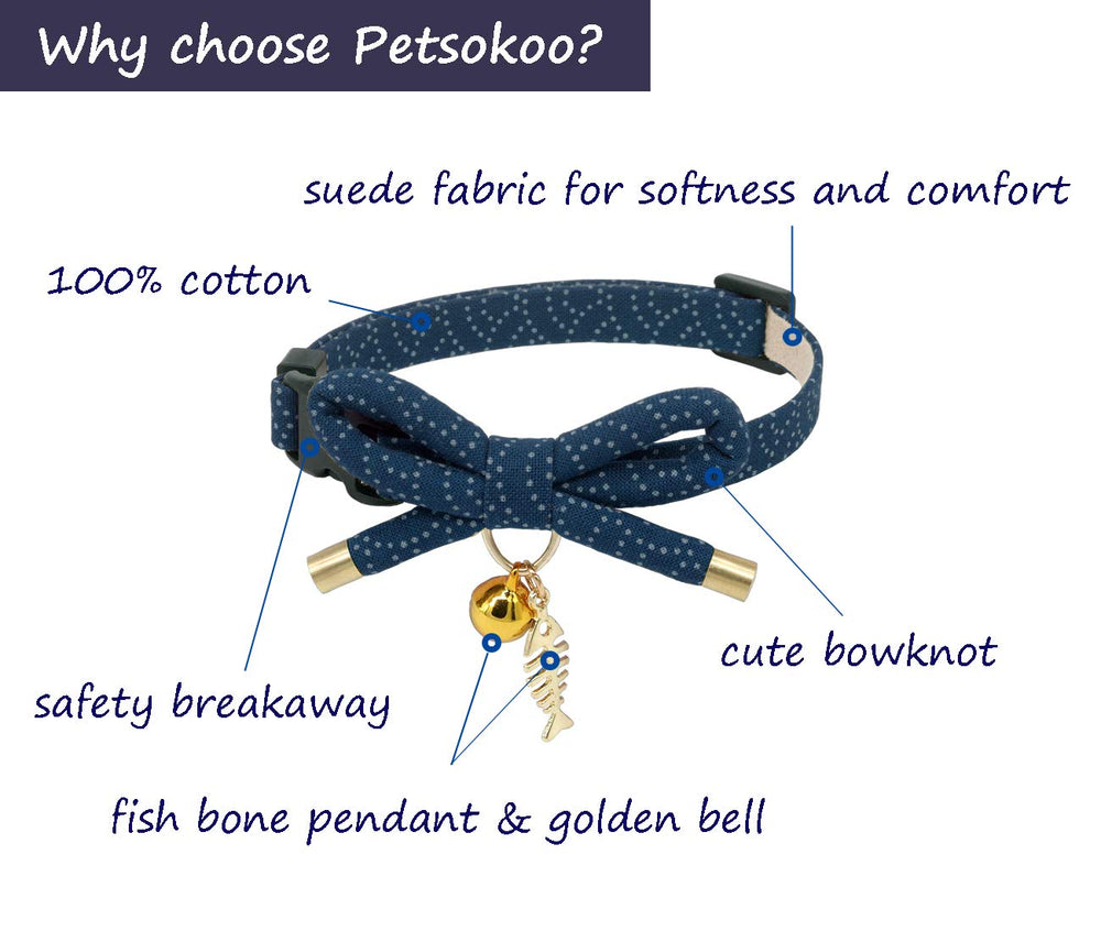 PetSoKoo bowknot collar with fish charm adds playful flair