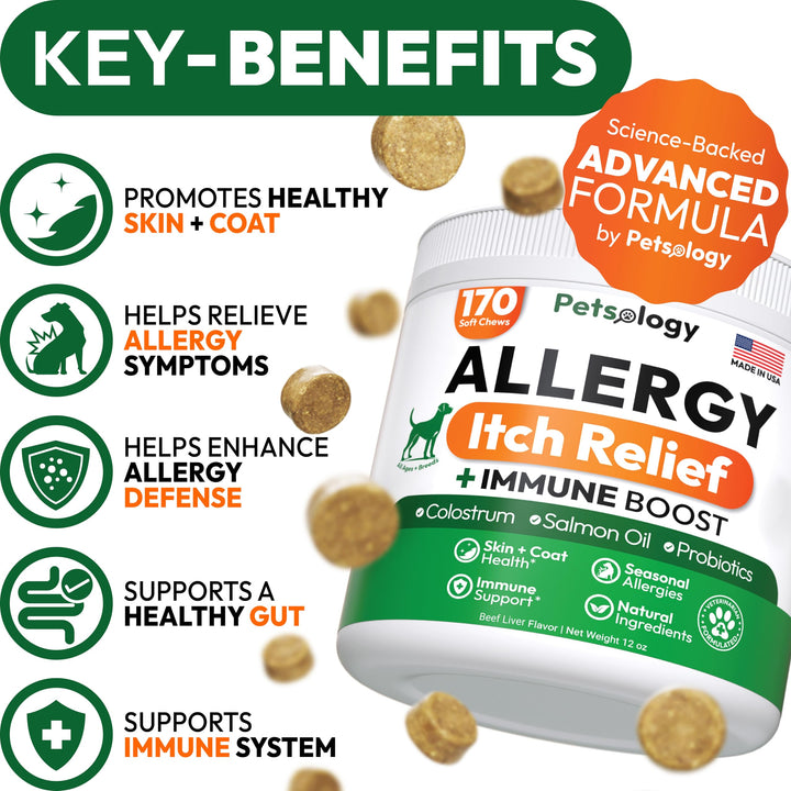 Petsology Dog Allergy Relief Chews beef liver flavor appealing to dogs