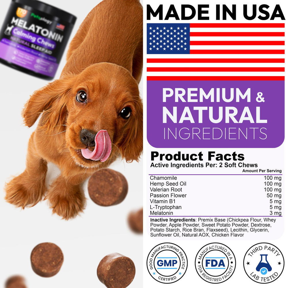 Petsology melatonin dog chews with hemp and natural ingredients