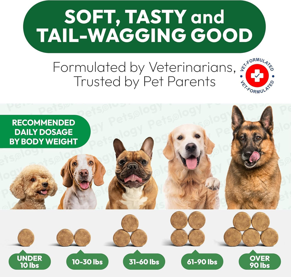 Petsology Glucosamine for Dogs chondroitin product shot focusing on cartilage health