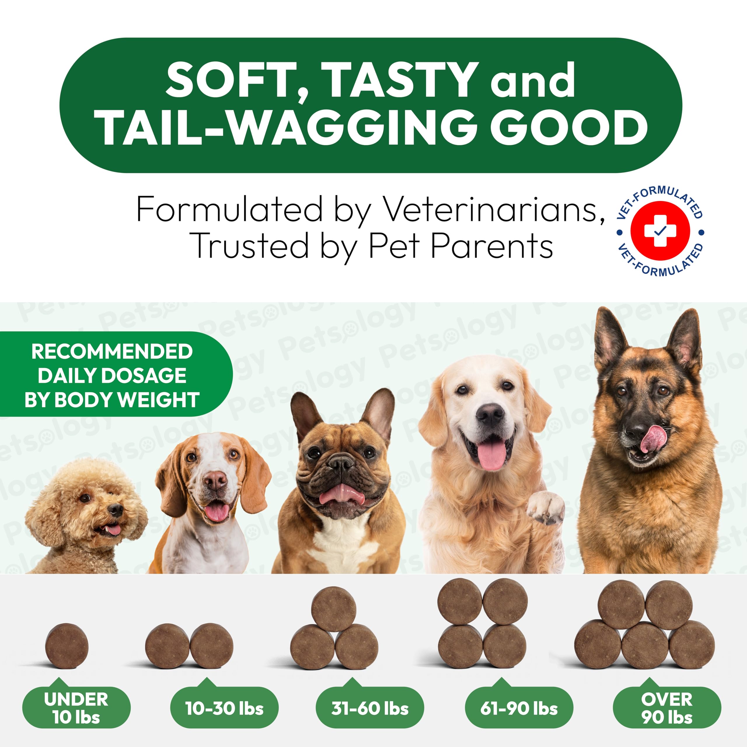 Petsology Hemp Calming Chews made in USA facility badge