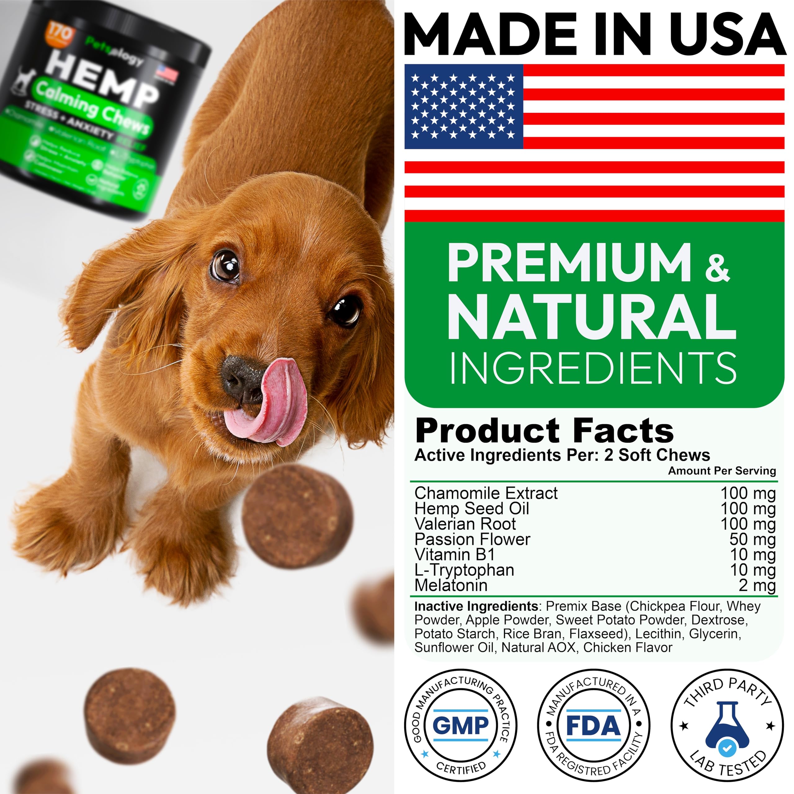 Petsology Hemp Calming Chews thunderstorm relief scene