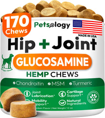 Petsology hemp hip and joint chews bottle