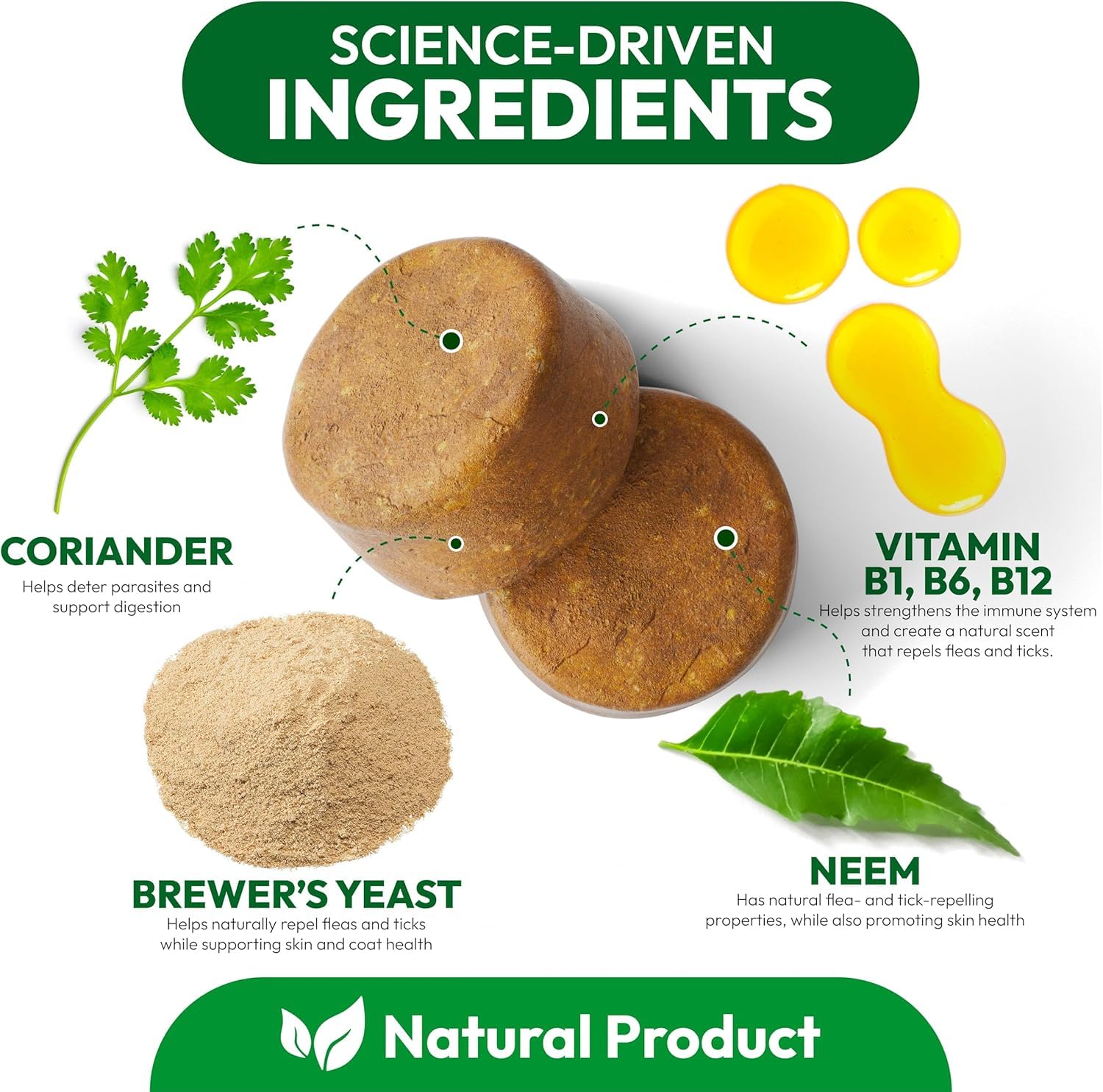 Petsology natural ingredients dog chews emphasize safer pest defense with gentle formulation.