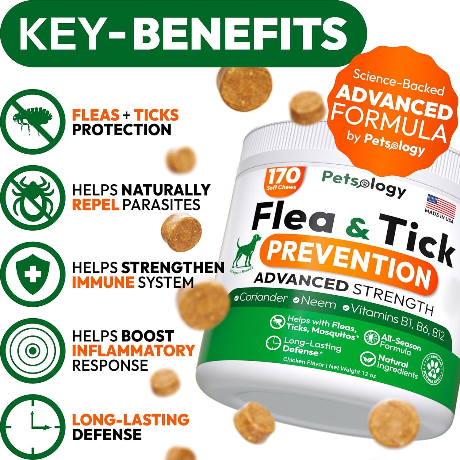 Petsology two-pack dog chews packaging highlights convenient value for households.
