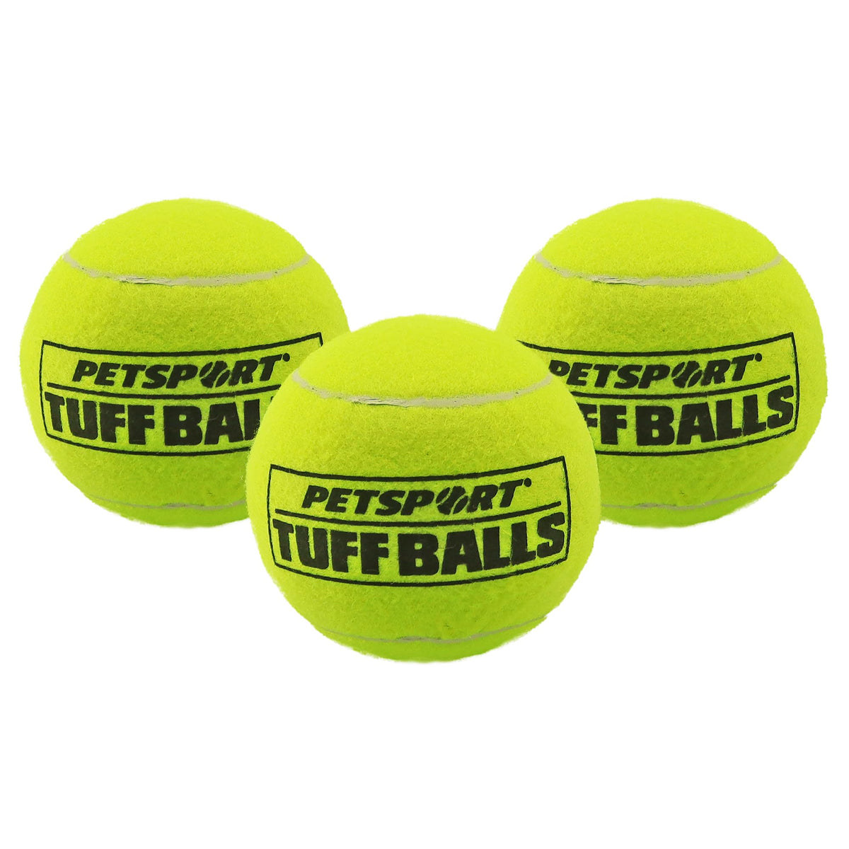 PetSport Giant Tuff Ball in yard for safe heavy duty fetch and play