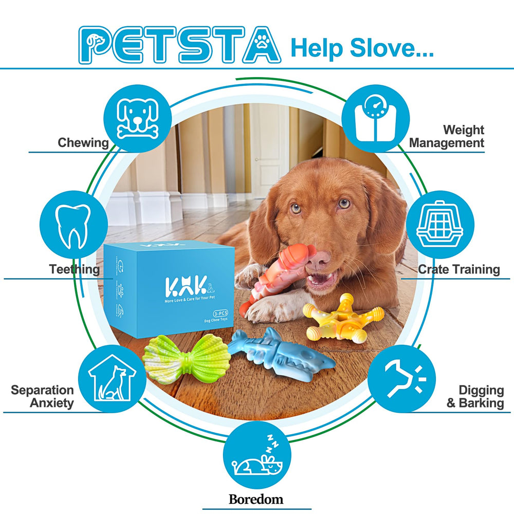 PETSTA safe nylon dog toy supports safe chewing and oral hygiene.
