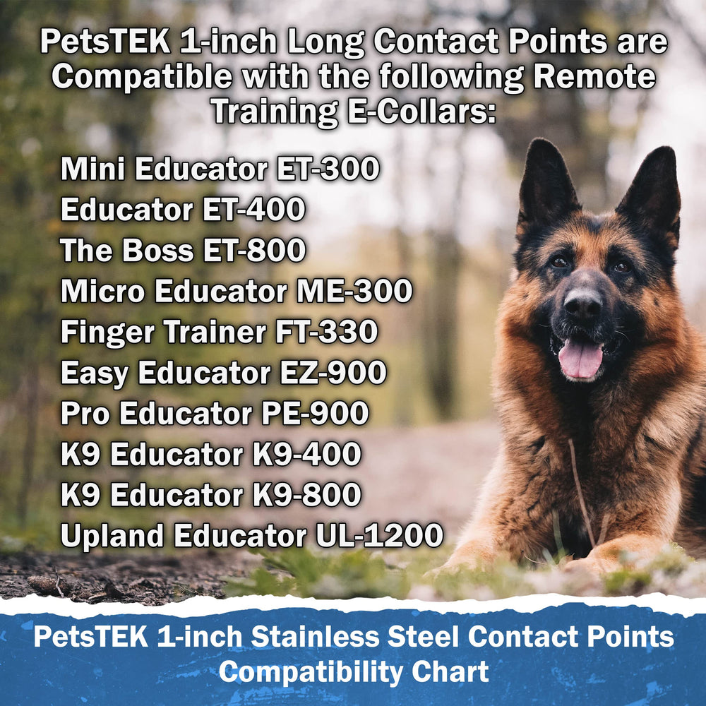 PetsTEK two-prong set suitable for replacement on E-Collar Technologies collars.