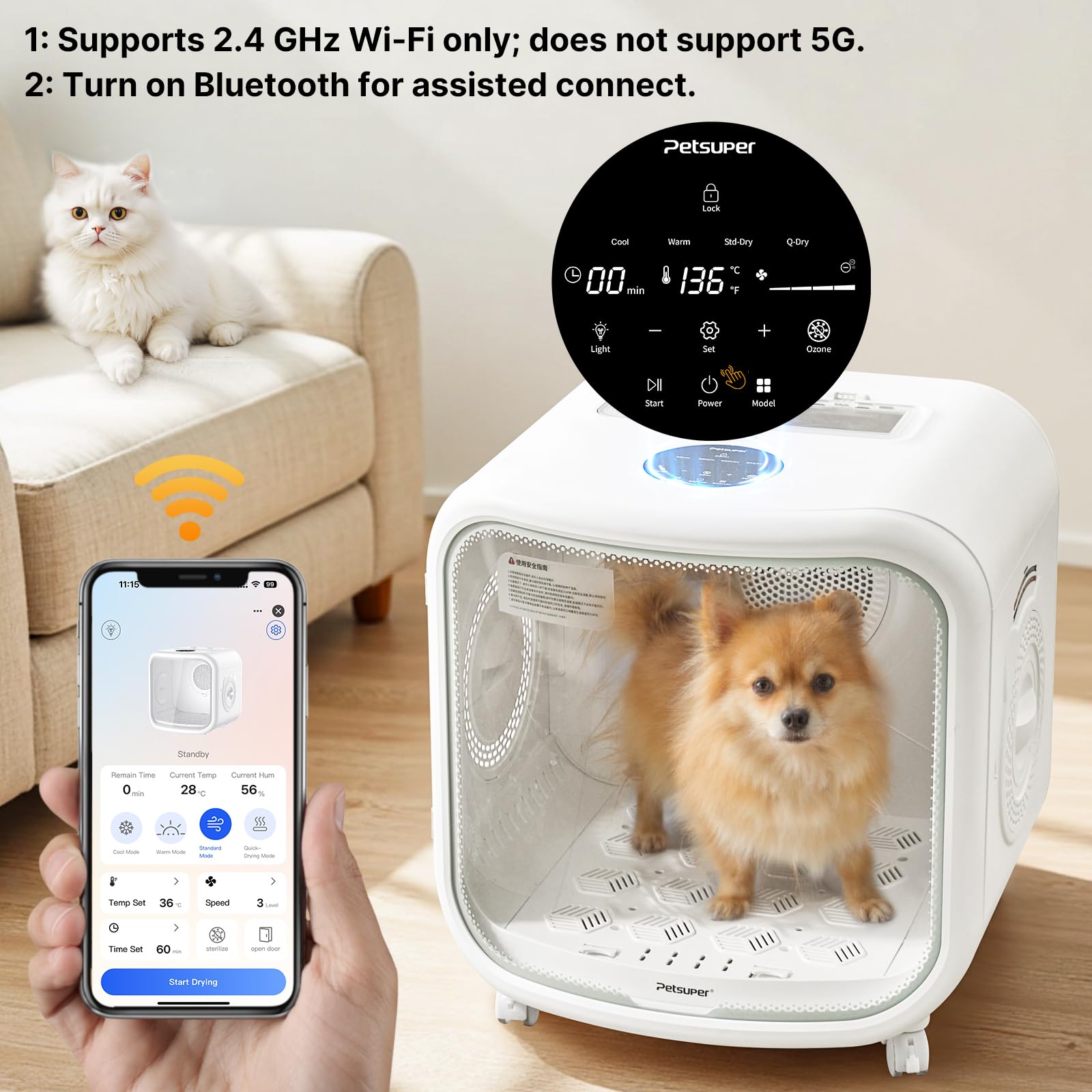 Petsuper 75L capacity shown with roomy interior suitable for multiple small pets