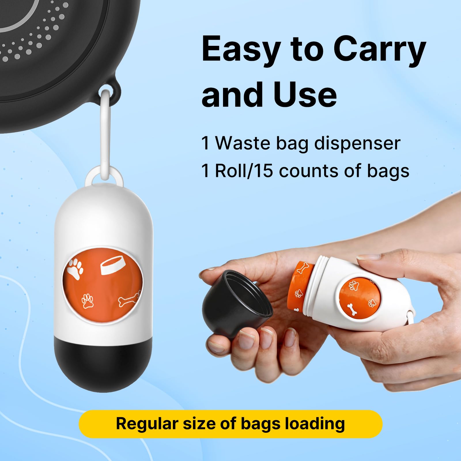 Petsuper built-in poop bag dispenser helps quick cleanup on walks.