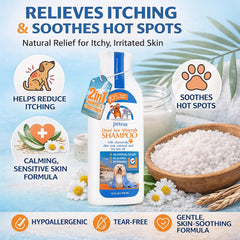 Petsus Anti-Itch Shampoo lather closeup highlights tearless cleansing for calm baths.