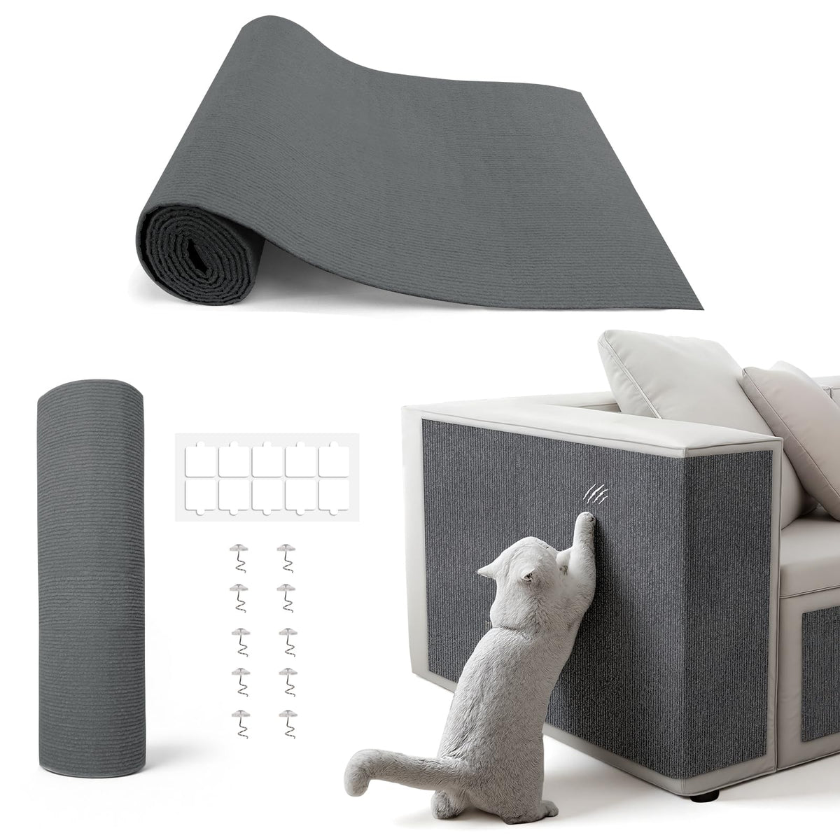 PETSWEET cat scratch furniture protector sofa coverage helps guard your couch from claws.