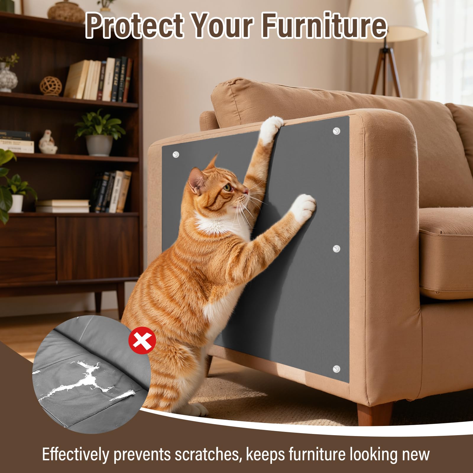 PETSWEET cat scratch mat 5mm durability protects furniture while offering a comfy scratch surface.