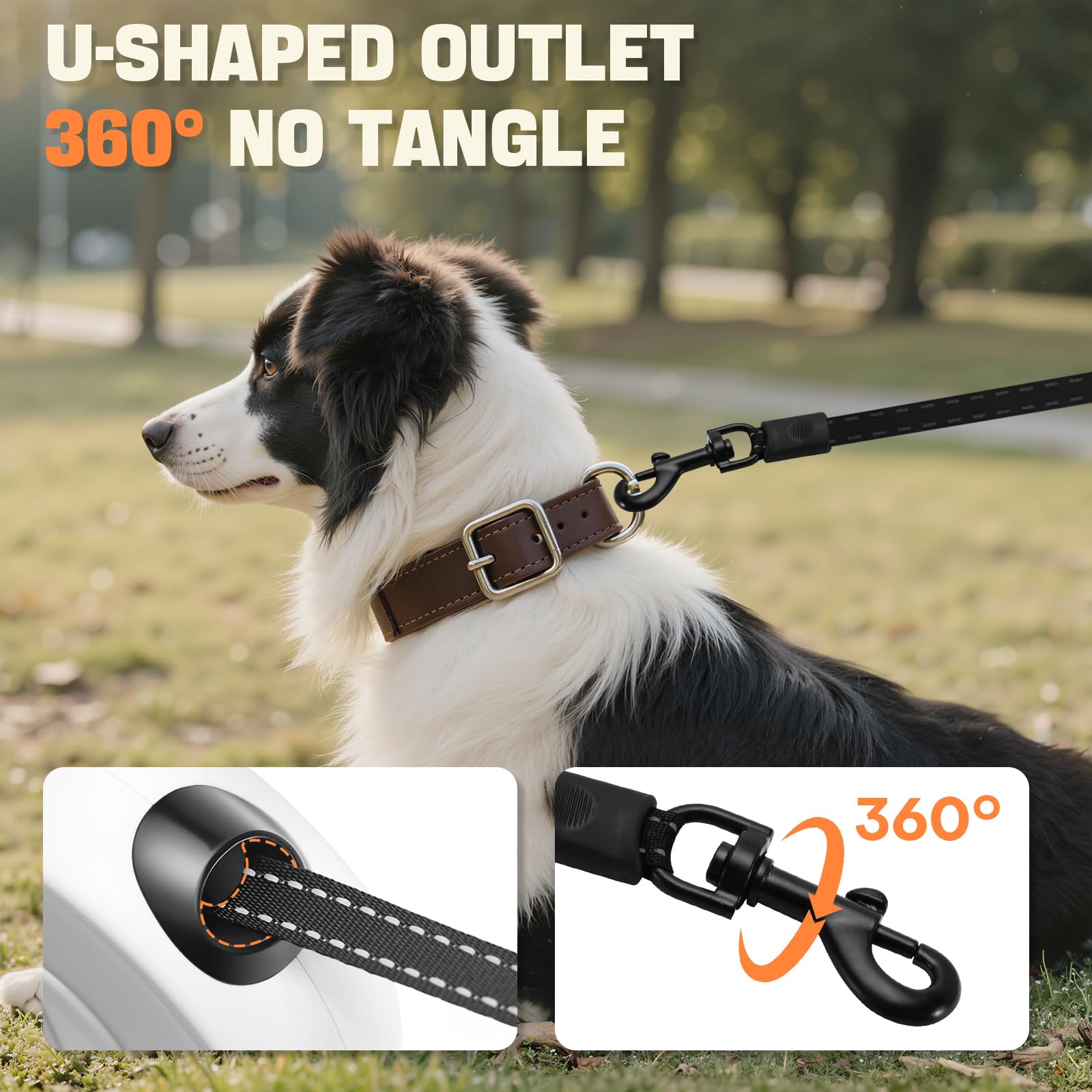 PETSWEET ergonomic non-slip handle for comfortable long walks