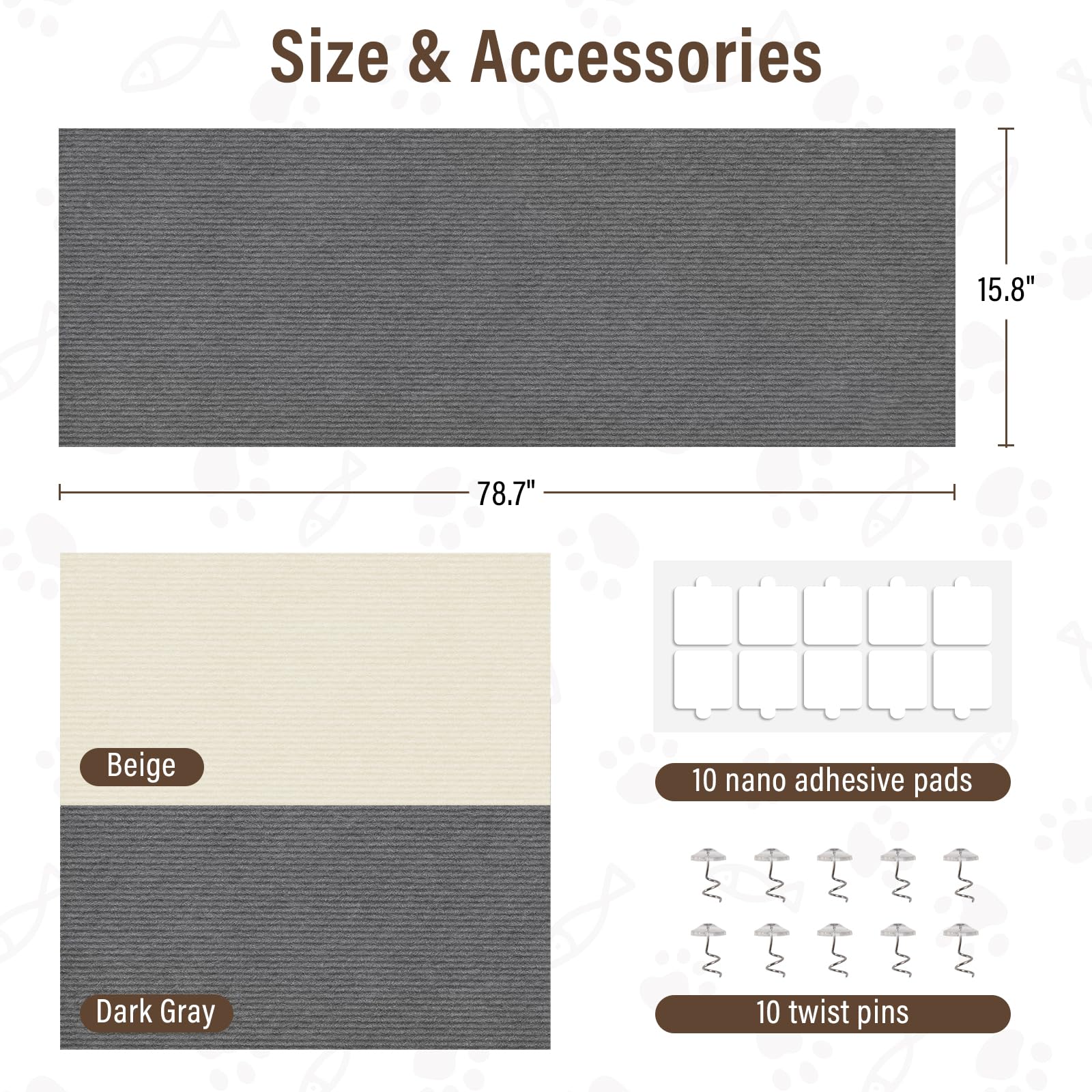 PETSWEET gray scratch mat blends with decor while protecting surfaces from daily claws.