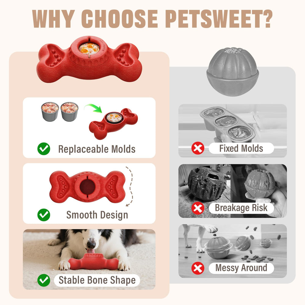 PETSWEET large-dog friendly durable chew toy in red for strong chewers.