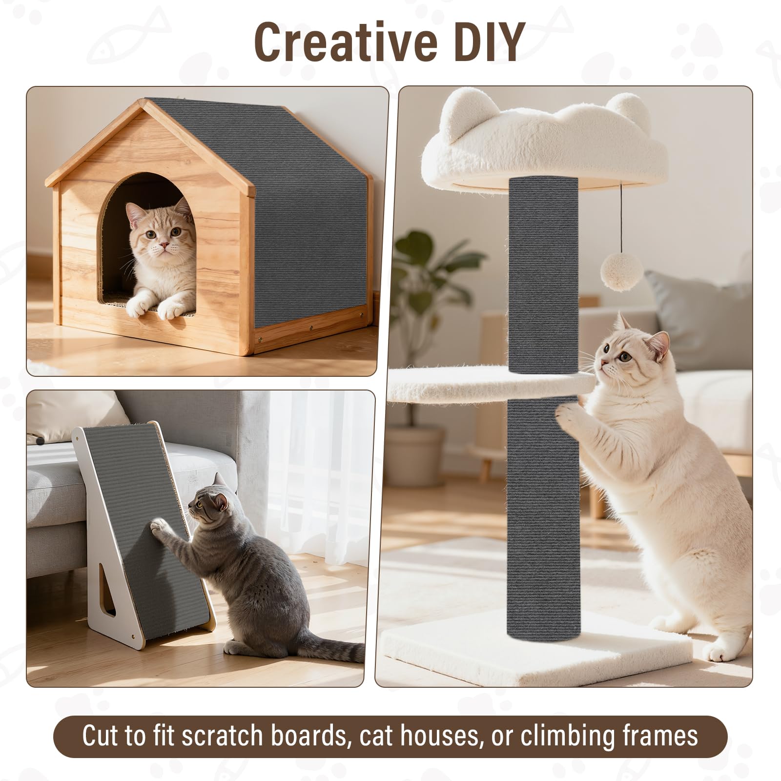 PETSWEET self-adhesive backing enables quick, mess-free installation on sofas, walls, or cat furniture.
