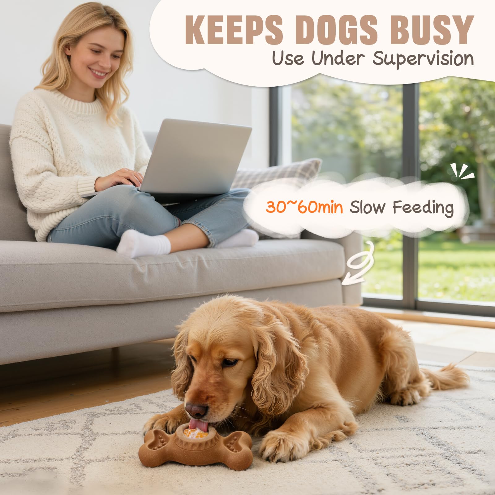 PETSWEET stable bone-shaped design suits indoor, crate, and outdoor use.
