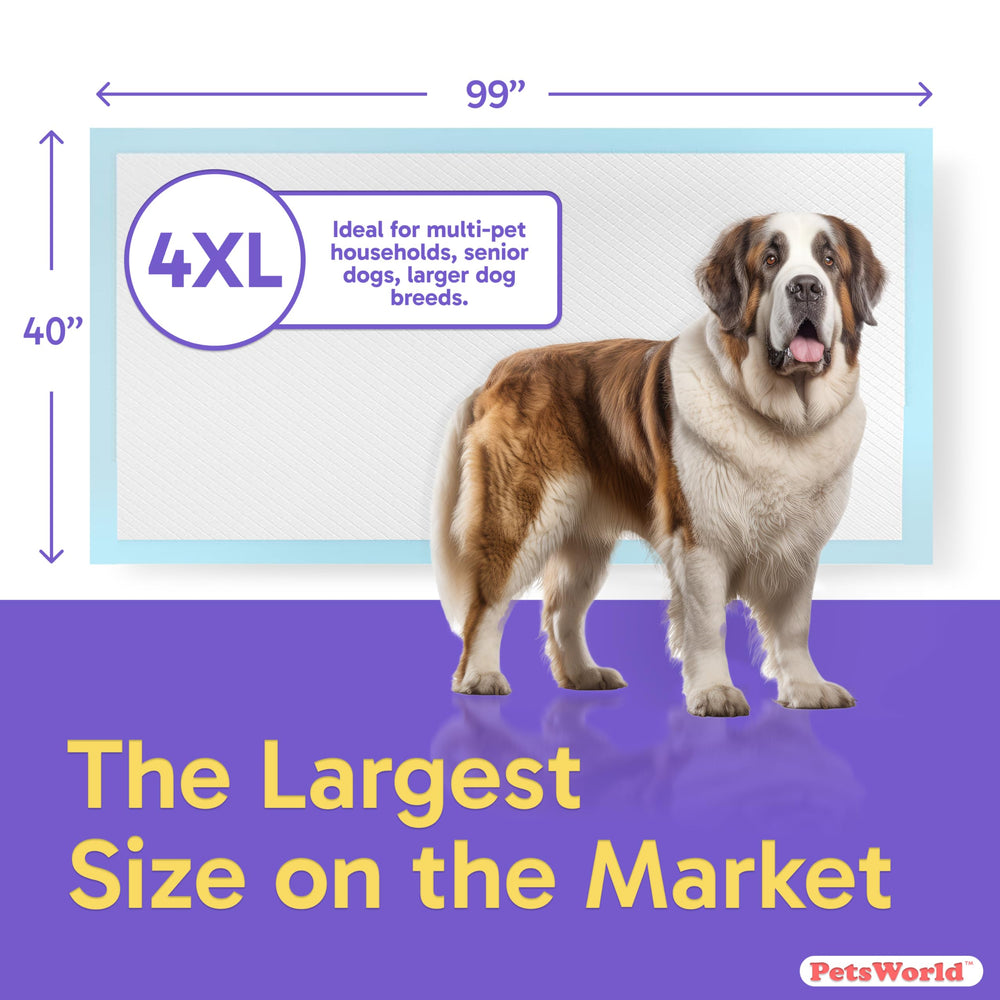 PETSWORLD large 40x99 coverage reduces room mess and simplifies cleanup.