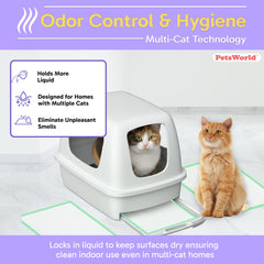 PetsWorld fresh-scented pad provides a pleasant, long-lasting litter area, reducing odor.