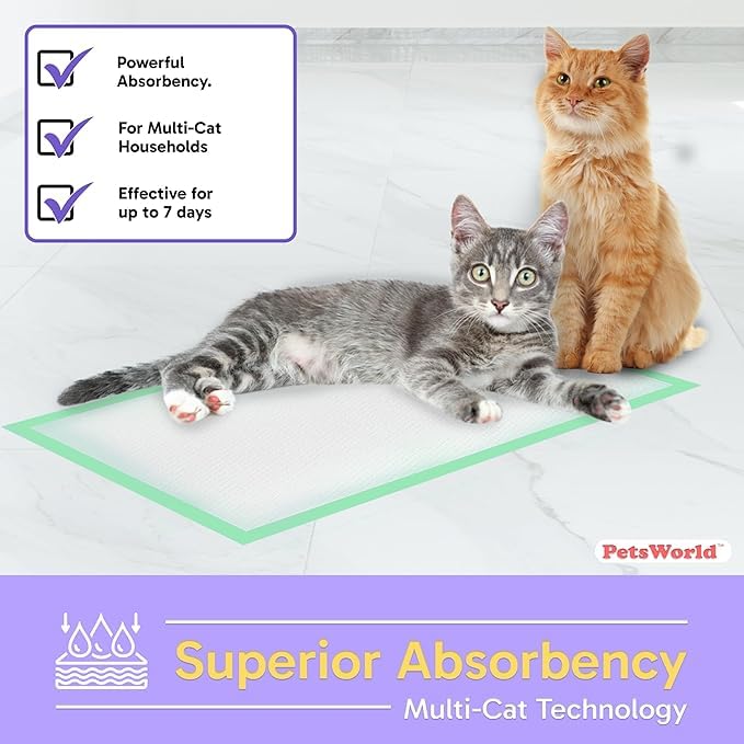 PetsWorld heavy-duty bottom layer prevents leaks and puddling for cleaner disposal