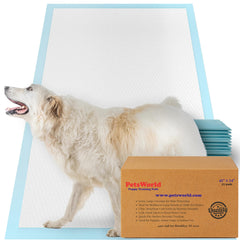 PETSWORLD Premium Pee Pad Cover 43x74 keeps large floors dry and protected.