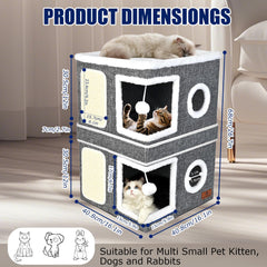 PETTDATE cat house top platform provides spacious lounging area