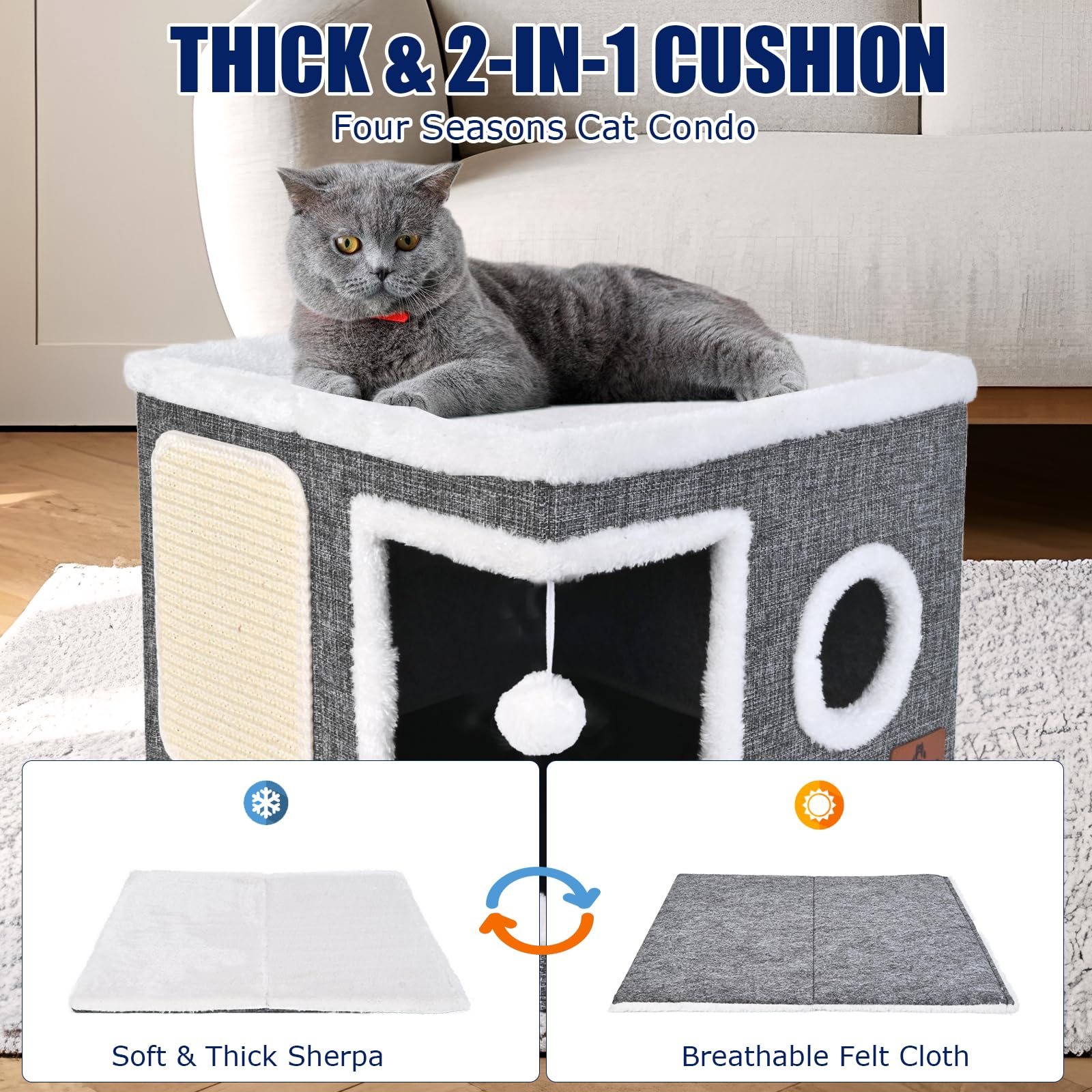 PETTDATE foldable cat bed with easy storage design