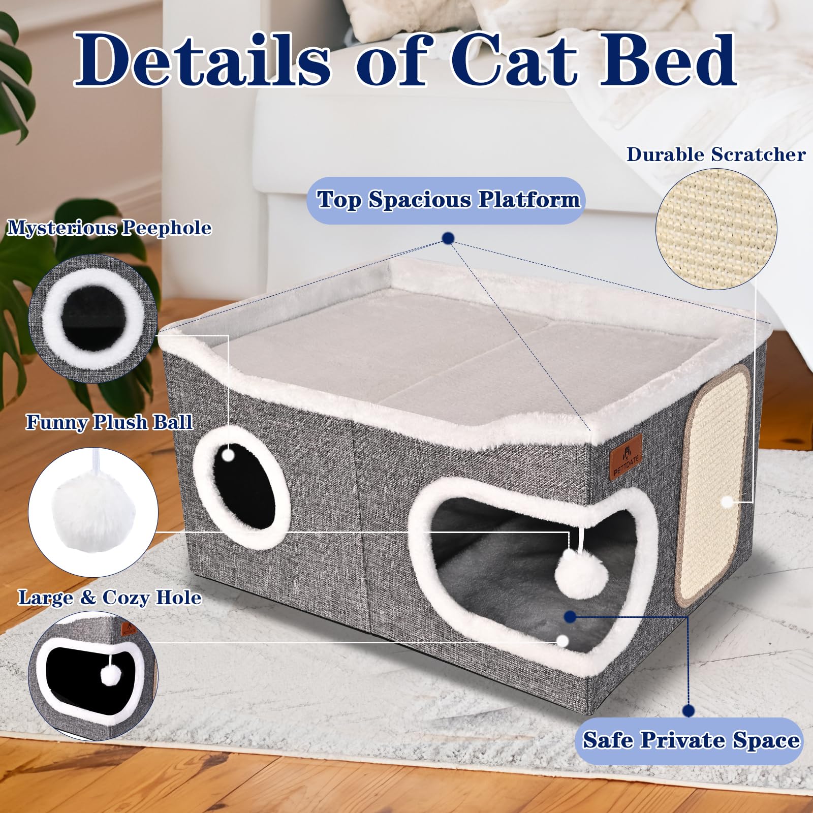 PETTDATE foldable hideaway is portable and easy to store