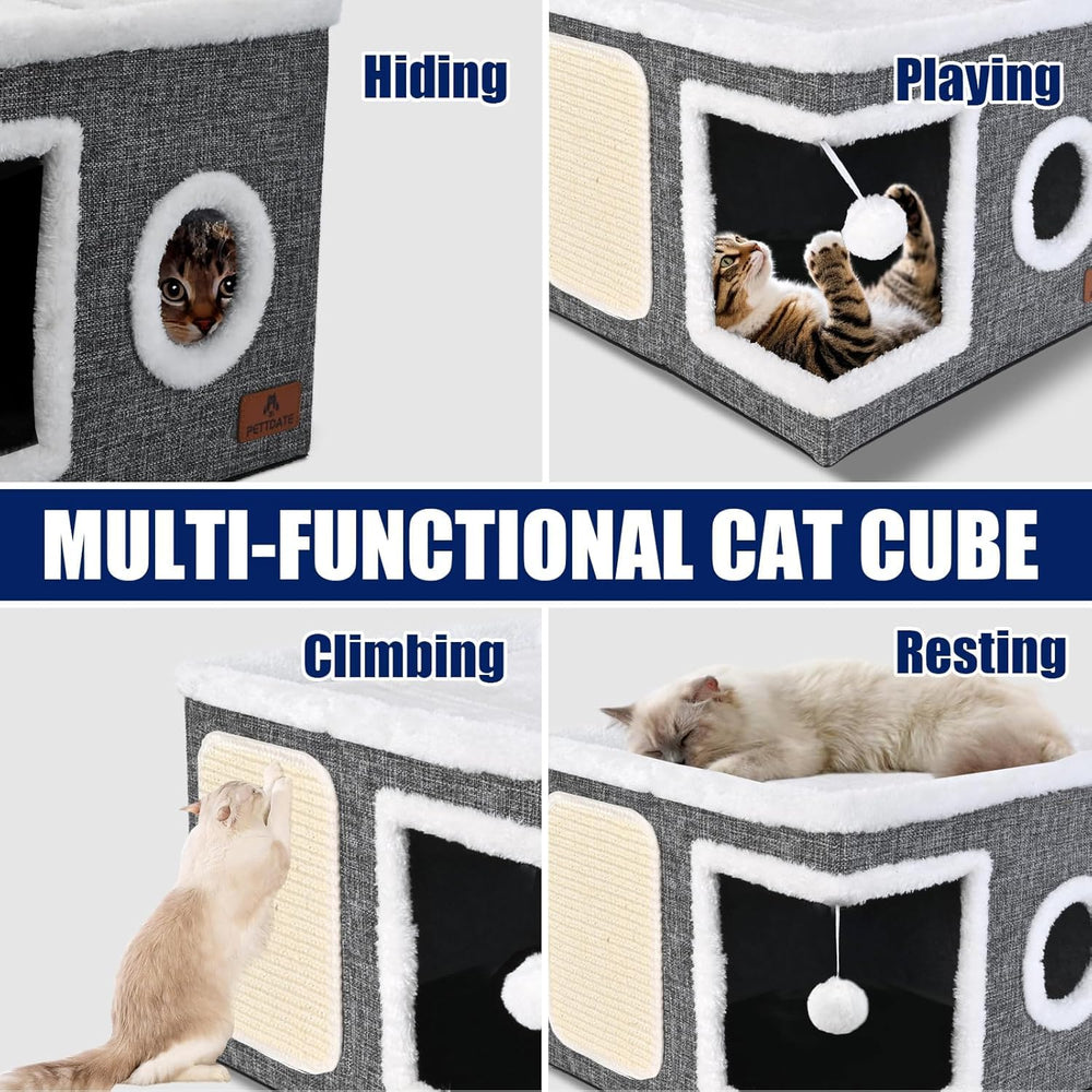 PETTDATE sturdy MDF frame supports cats up to 30 lbs