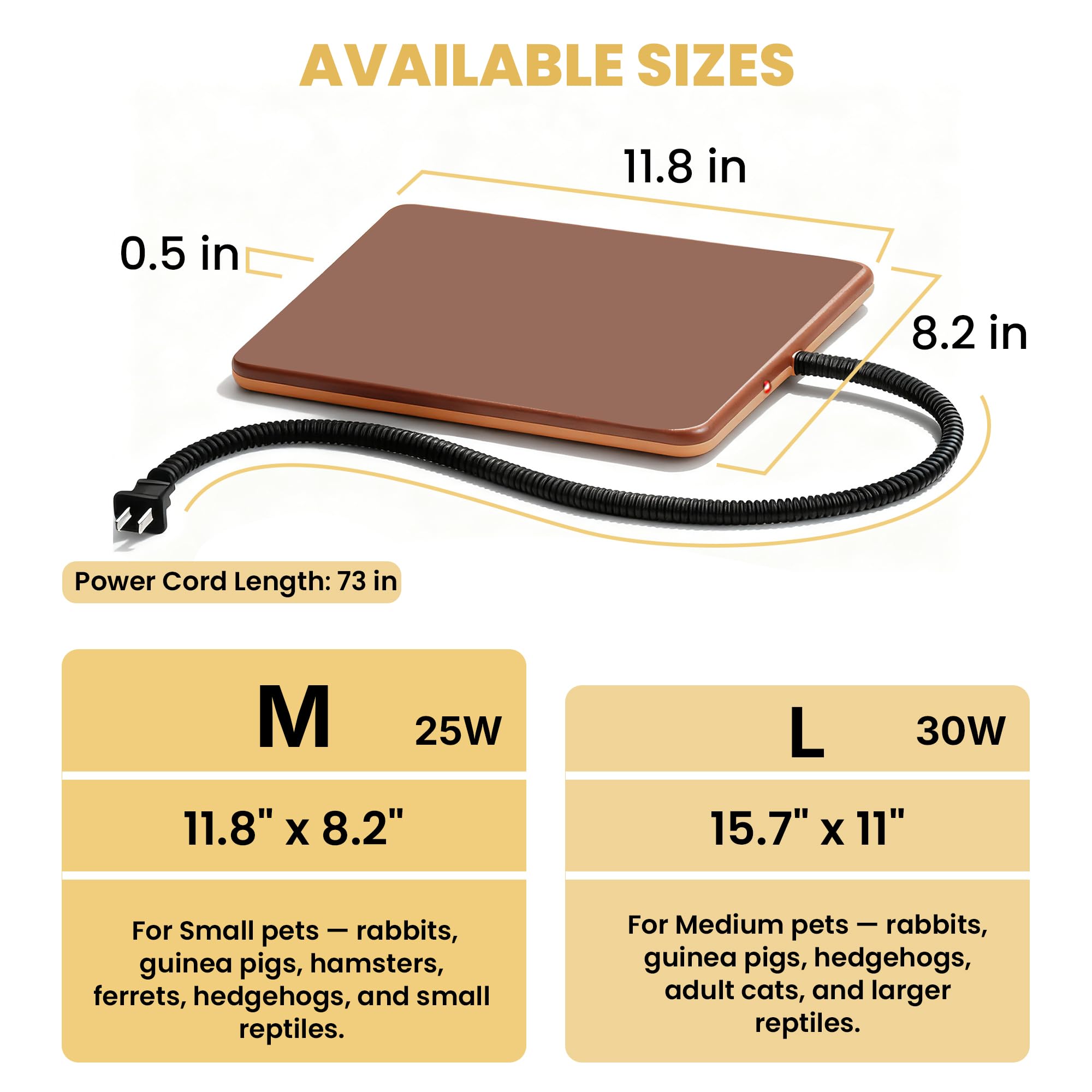 PetTemp flame retardant material keeps the heating pad safe.