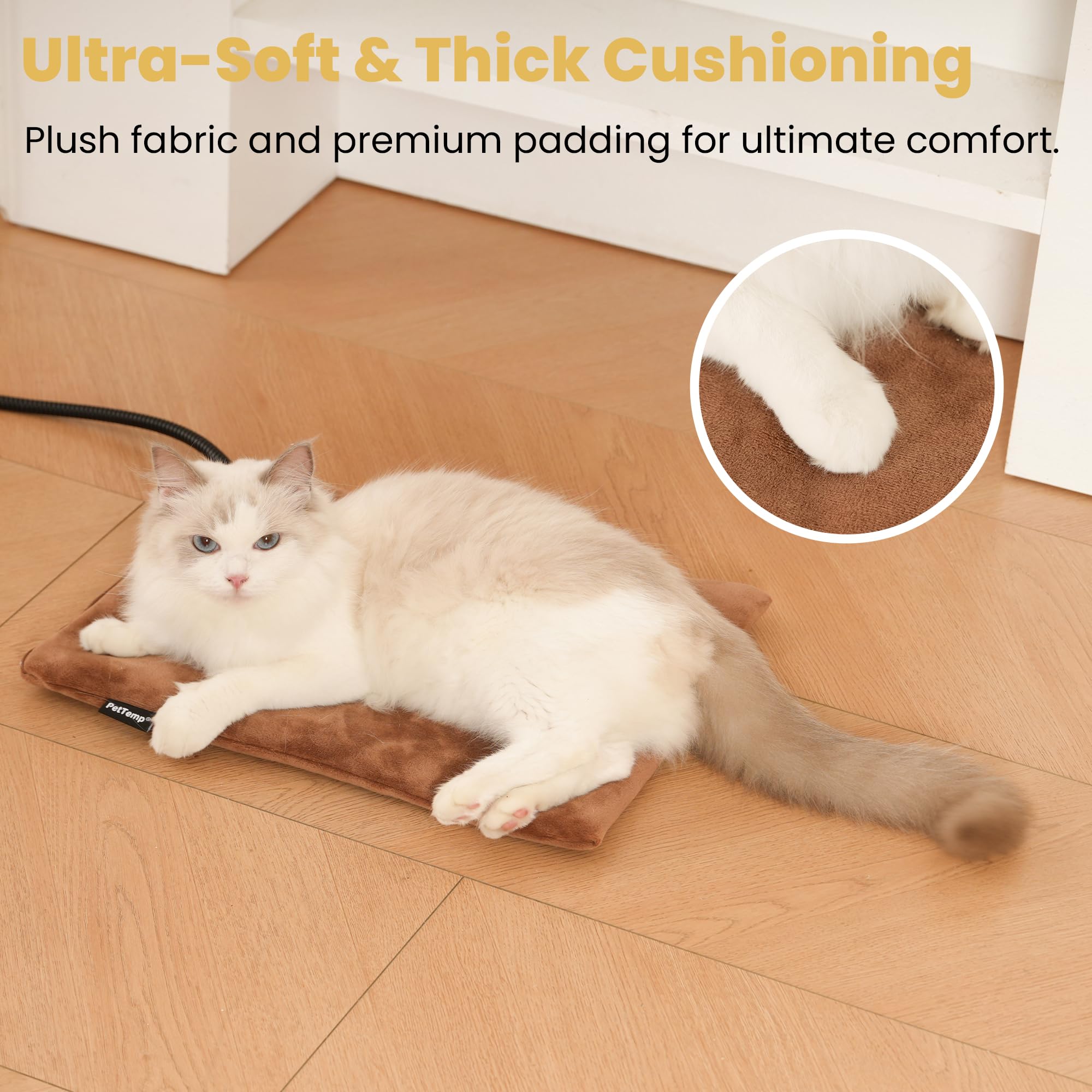 PetTemp heating pad removable cover emphasizes easy cleaning.